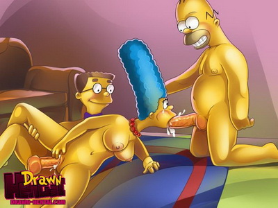 Sexy body of Marge Simpson for 2 guys!